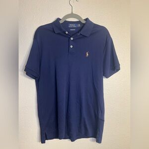 Polo By Ralph Lauren Men's Medium Short Sleeve Polo Shirt Blue Custom Slim Fit